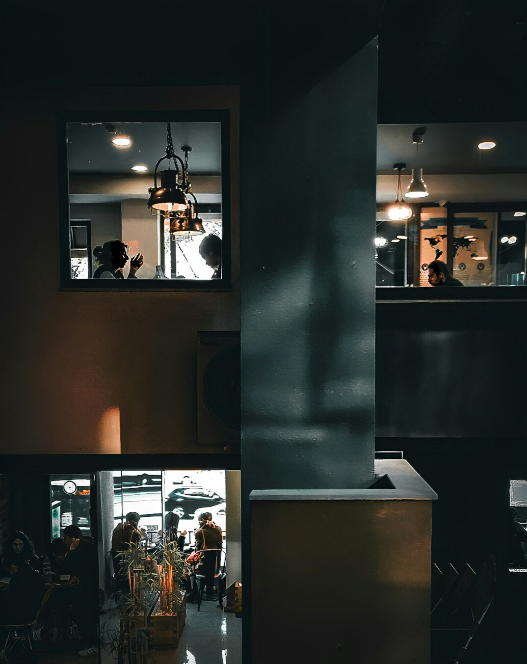 retail store interior with mirrors
